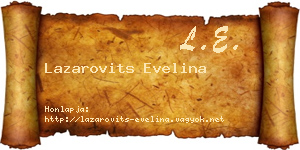 Lazarovits Evelina névjegykártya
